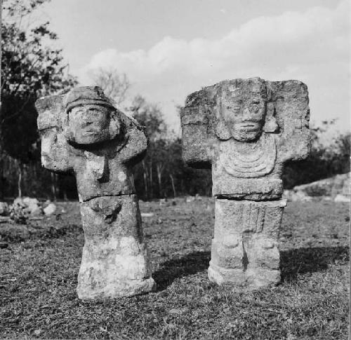 Atlanteans: left figure is 60 cm. tall, the right one is 61 cm.