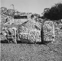 5C15. Sculptured stones found at position 19 on sketch map SW portion of plaza