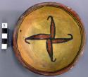 Bowl, polacca polychrome style c. int: curvilinear design; ext: slipped, no desi