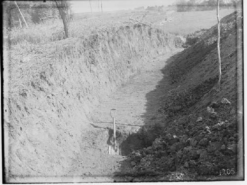 Trench showing big ash pit