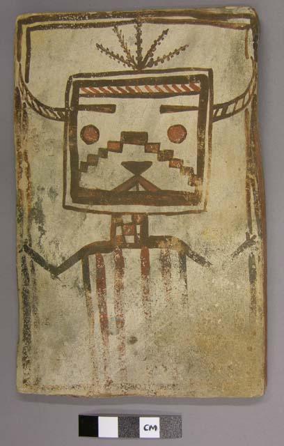 Tile, Polacca polychrome style d. kachina & clown design