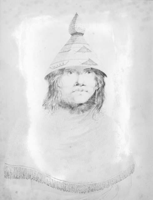 Drawing of Nootka man, by John Webber