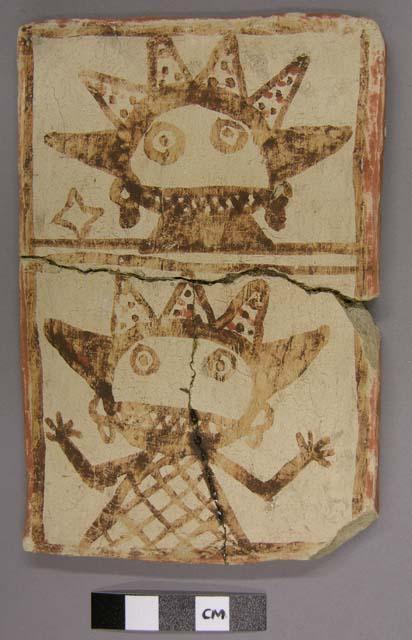 Tile, Polacca polychrome style d. kachina & clown design