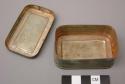 Box with lid, metal, red pigment dust interior, found w/ 34-24-10/3750 & 3742