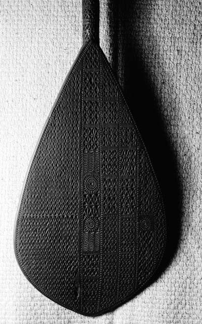 Carved paddle, detail