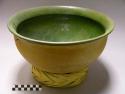 Ceramic bowl green glazed interior
