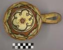 Ladle, Polacca polychrome style c. int: plant & animal design; ext: slipped