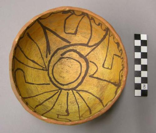 Bowl, polacca polychrome style c. int: linear design; ext: slipped, no design. 6