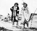 Photo of watercolor, "Two Ottawa Chiefs, Vicinity of Lake Huron" by Joshua Jebb