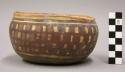 Bowl, polacca polychrome style c. int: splatter design; ext: linear design. 7.3