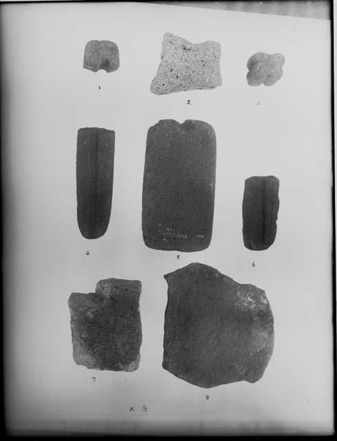 Stone implements from house site