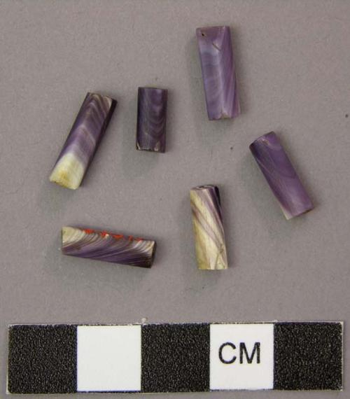 Purple wampum beads