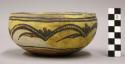 Bowl, polacca polychrome style c. int: splatter design; ext: zuni rain bird desi