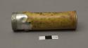 Box, metal, cylindrical w/ lid, contained corn meal (04-45-50/64224)