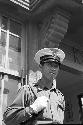 Soldier standing guard at post