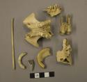 Organic, faunal remains, bone and teeth fragments, includes utilized bone