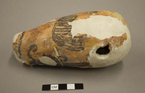 Polychrome bottle, mended with 38-120-10/13410A