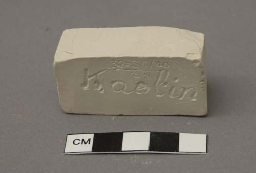 Piece of kaolin, raw material used in the manufacture of porcelain