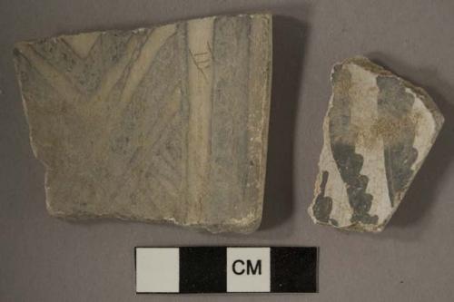 14 black-on-white potsherds