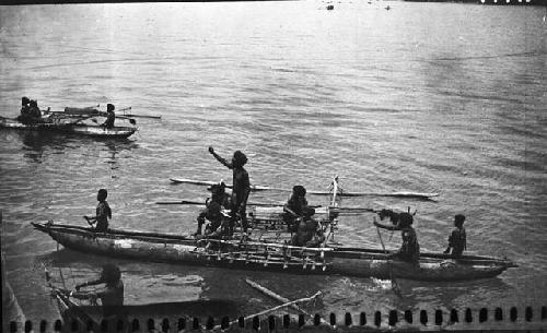 Men in canoe on river