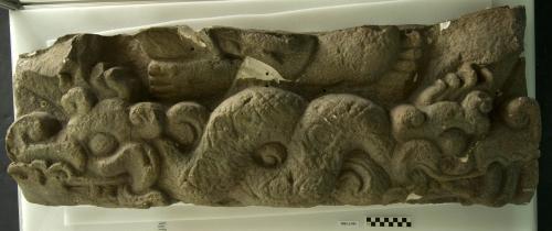 Cast of twined serpents; lower portion of architectural panel