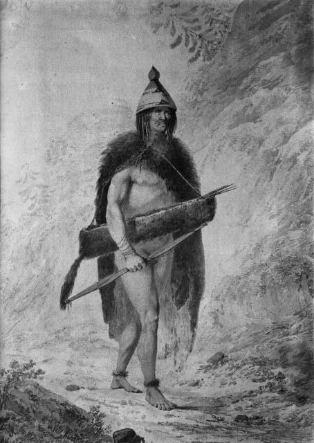 Drawing, "Nootka Man Standing" by John Webber