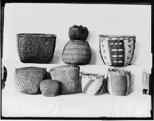 Collection of woven baskets