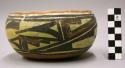 Bowl, polacca polychrome style c. int: splatter design; ext: linear design. 7.8