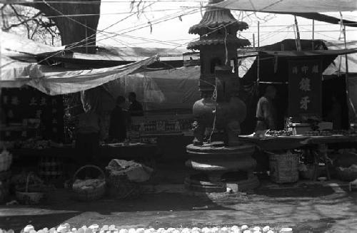 Hu Kuo Ssu market, incense burner and awnings