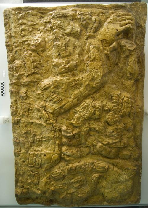 Cast of part of Altar T - top, right, crocodile