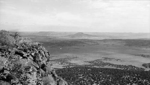 View from north end of Tiwana Mesa, Cerro Prieto in center