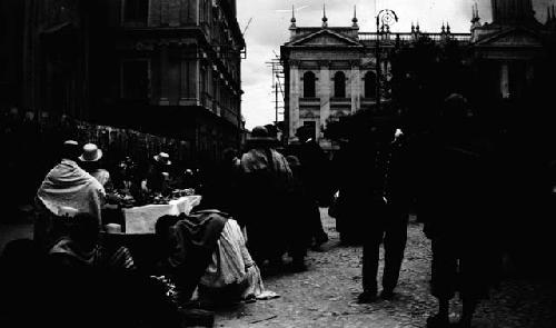 Vendors selling goods