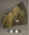 Pottery plate sherd, ring base