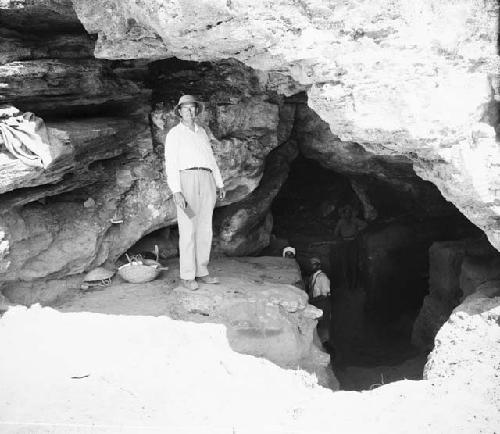 Excavation of Ashakar cave sites, Cave 3 entrance, Hencken