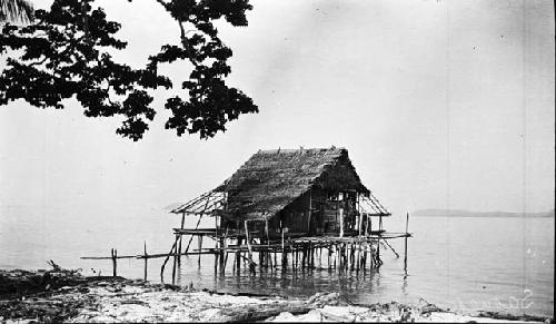 House on stilts above the water