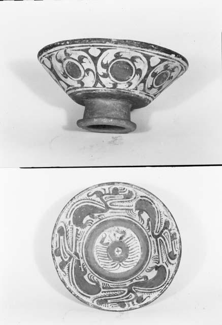 Polychrome bowl with flaring base  from grave 26, number 357