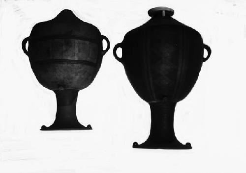 Two large ornamented jars