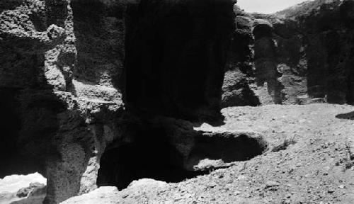 Millstone cuttings and collapsed area, excavation of Ashakar cave sites