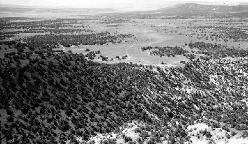 Red Hill site from Big Red Hill, Little Red Hill on left