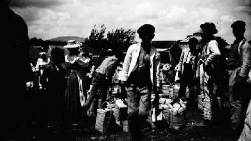 Vendor selling baskets