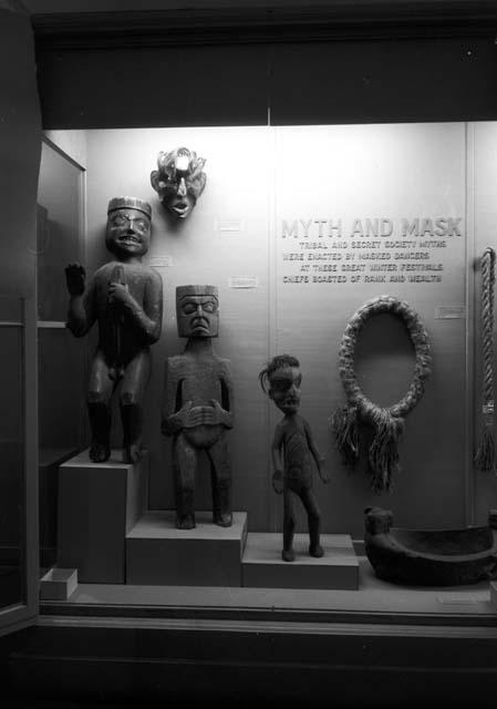 Myth and Mask case, room 14 Peabody Museum