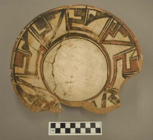 Bowl, Polacca polychrome style c. int: linear design; ext: slipped, no design