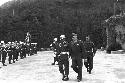 Portrait of soldiers walking during ceremony