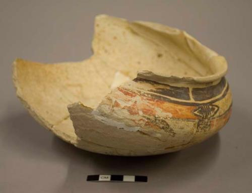 Half Sikyatki polychrome pottery bowl