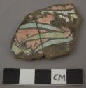Polychrome painted ceramic fragment