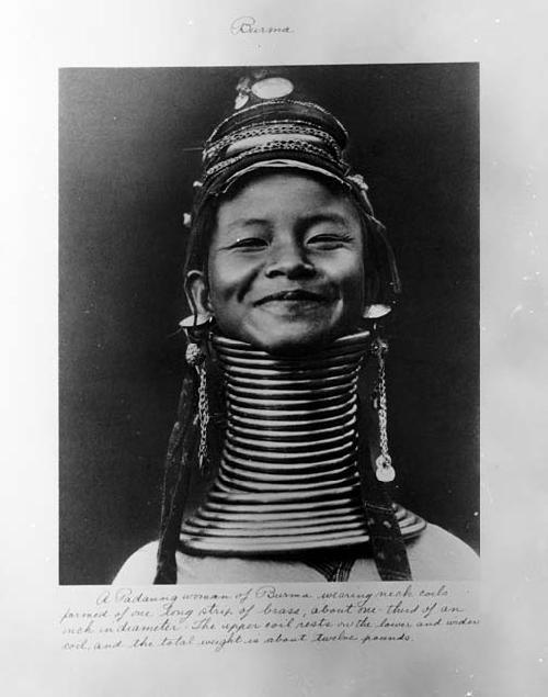 Paduange woman of Burma wearing neck coils