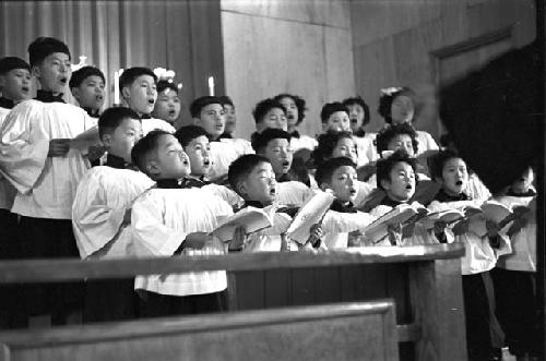 Portrait of children singing in choir 7