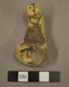 Ladle handle--solid flat--effigy. Jeddito black-on-yellow