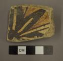 Ceramic ring base sherd, polychrome design interior