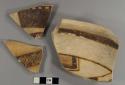 9 sherds from Awatovi black-on-yellow pottery bowl